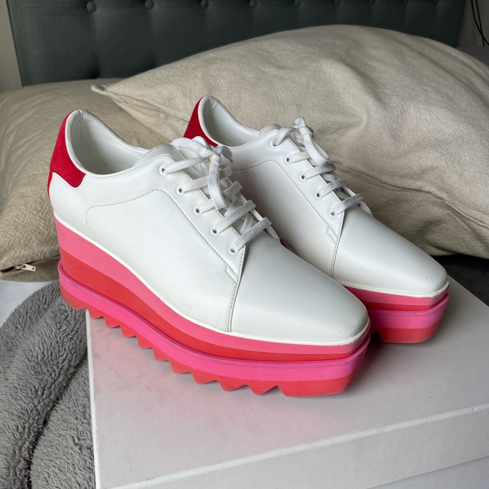 Stella McCartney Platform Shoe White Pink Red